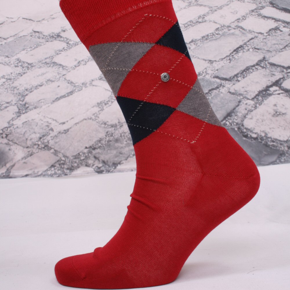 Original Burlington Manchester Pair of Cotton Argyle Ankle Socks 6.5